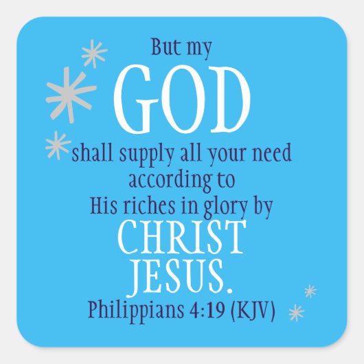 GOD wird Lieferskriptur Snowflake Wetter Quadratischer Aufkleber (Vorderseite)