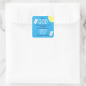 GOD wird Sommerwetter mit Schrift versorgen Quadratischer Aufkleber (Tasche)