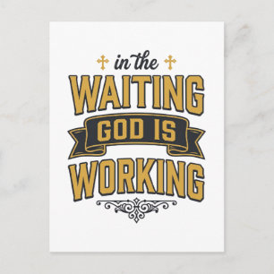 God wirkt Vintage-Glaubens-Typografie-Shirt_1 Postkarte
