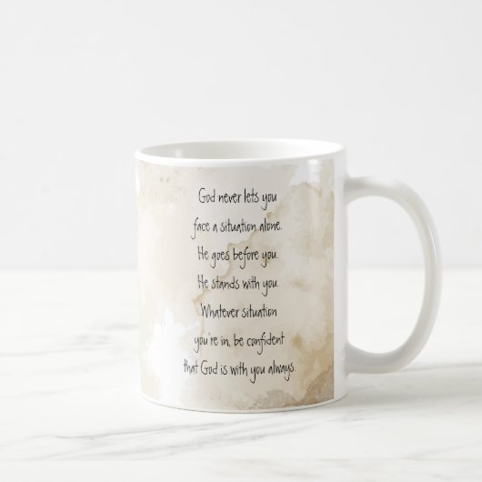 God With You Always Never Alone Inspirational  Kaffeetasse (Rechts)