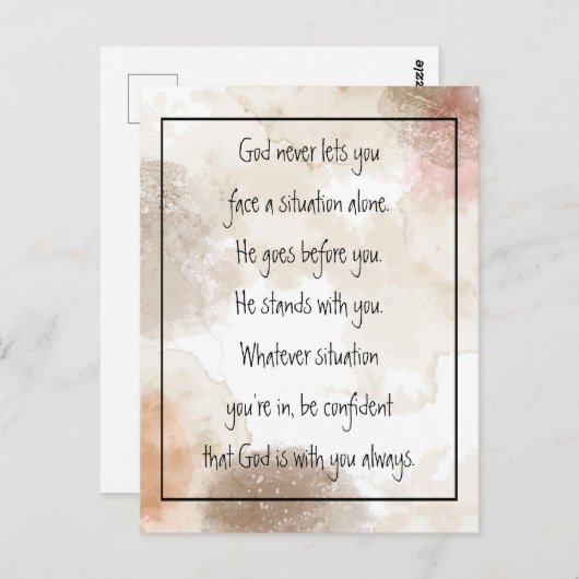 God With You Always Never Alone Inspirational Po Postkarte (Vorne/Hinten)