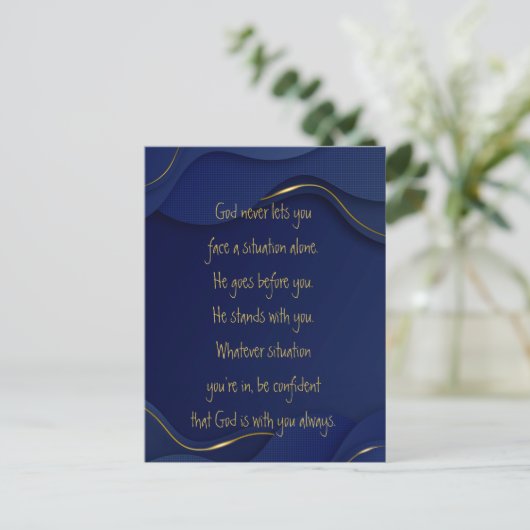 God With You Always Never Alone Inspirational Postkarte (Stehend Vorderseite)