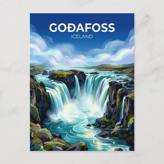 Goðafoss Island Postkarte (Vorderseite)