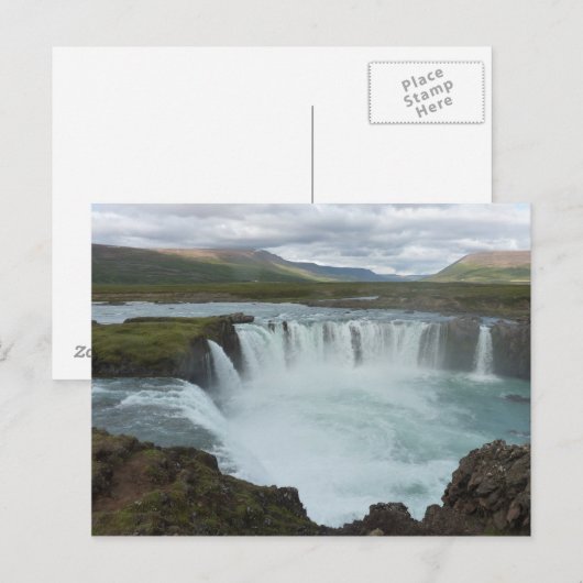 Godafoss Island Postkarte (Vorne/Hinten)