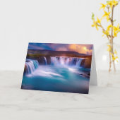 Godafoss, Island Wasserfälle Karte (Gelbe Blume)