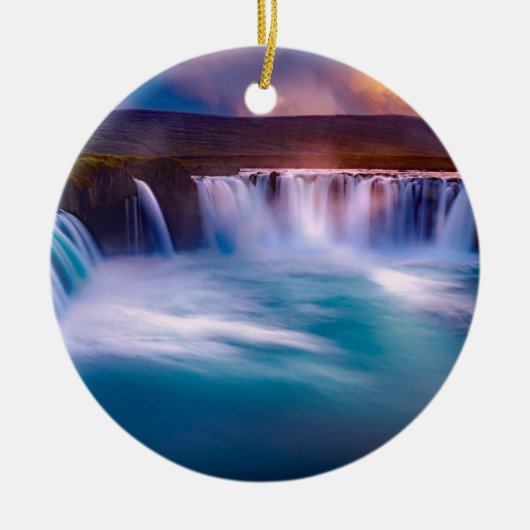 Godafoss, Island Wasserfälle Keramik Ornament (Vorne)