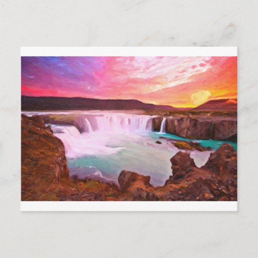Godafoss, Nordisland, 3 art Postkarte (Vorderseite)