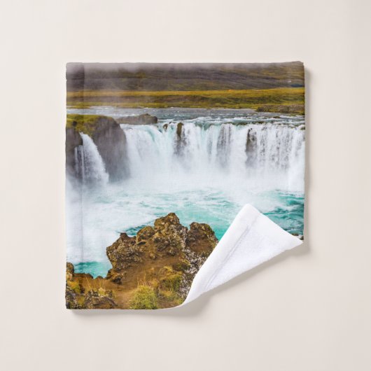 Godafoss Wasserfall, Island Badhandtuch Set (Waschlappen)