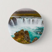 Godafoss Wasserfall, Island Button (Vorderseite)