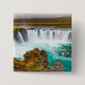Godafoss Wasserfall, Island Button (Vorderseite)