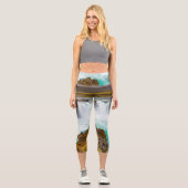 Godafoss Wasserfall, Island Capri Leggings (Vorderseite)