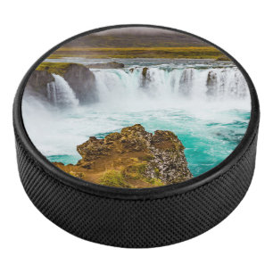Godafoss Wasserfall, Island Eishockey Puck