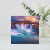 Goðafoss Wasserfall Island Flachkarte (Stehend Vorderseite)