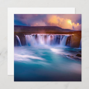 Goðafoss Wasserfall Island Flachkarte