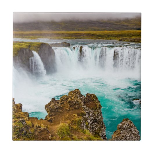 Godafoss Wasserfall, Island Fliese (Vorderseite)
