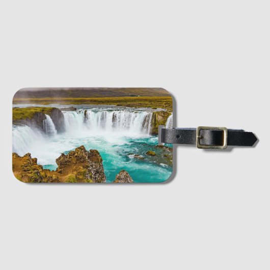 Godafoss Wasserfall, Island Gepäckanhänger (Vorderseite (Horizontal))