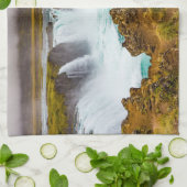 Godafoss Wasserfall, Island Geschirrtuch (Gefaltet)