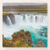 Godafoss Wasserfall, Island Glasuntersetzer (Vorderseite)