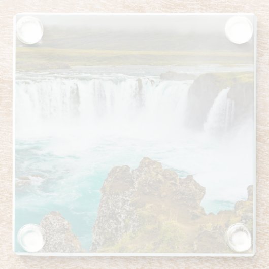 Godafoss Wasserfall, Island Glasuntersetzer (Rückseite)