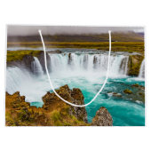 Godafoss Wasserfall, Island Große Geschenktüte (Rückseite)