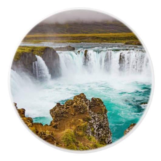 Godafoss Wasserfall, Island Keramikknauf (Vorderseite)