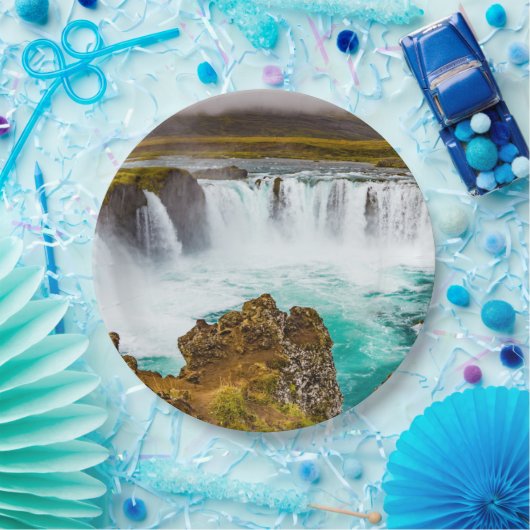 Godafoss Wasserfall, Island Pappteller (Party)