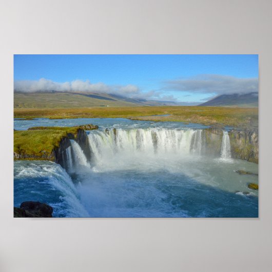 Godafoss Wasserfall, Island Poster (Vorne)