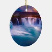 Godafoss Wasserfall, Island Schöne Landschaft Keramik Ornament (Rechts)