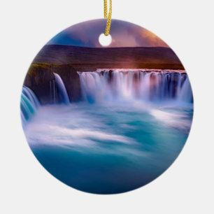 Godafoss Wasserfall, Island Schöne Landschaft Keramik Ornament