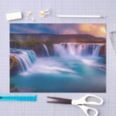 Godafoss Wasserfall, Island Schöne Landschaft Seidenpapier (Handwerk)