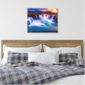 Godafoss Wasserfall Island Stretched Canvas Print Leinwanddruck (Insitu (Schlafzimmer))