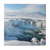 Godafoss Wasserfall Landschaft Fliese (Vorderseite)
