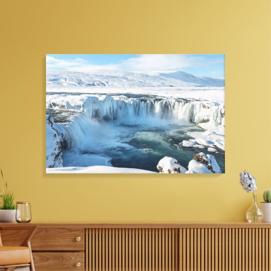 Godafoss Wasserfall Landschaft Leinwanddruck (Insitu (Wohnzimmer))