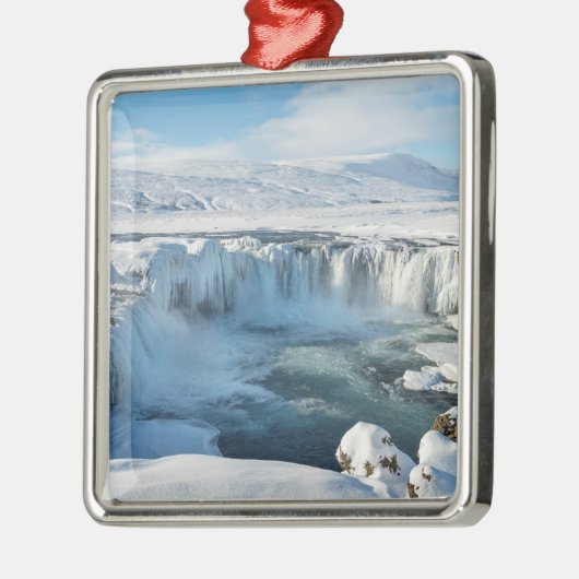 Godafoss Wasserfall Landschaft Ornament Aus Metall (Links)