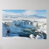 Godafoss Wasserfall Landschaft Poster (Vorne)
