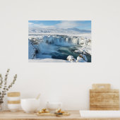 Godafoss Wasserfall Landschaft Poster (Küche)