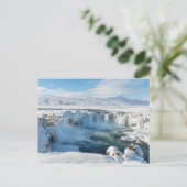 Godafoss Wasserfall Landschaft Postkarte (Stehend Vorderseite)