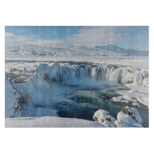Godafoss Wasserfall Landschaft Schneidebrett (Vorderseite)