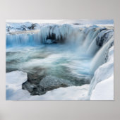 Godafoss Wasserfall, Winter, Island 2 Poster (Vorne)