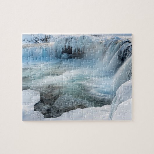 Godafoss Wasserfall, Winter, Island 2 Puzzle (Horizontal)