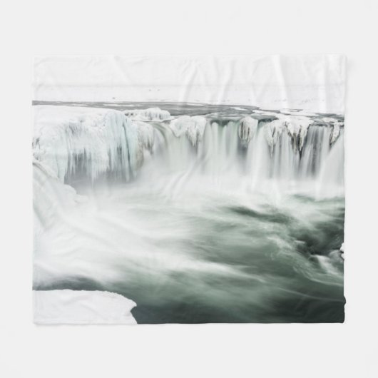 Godafoss Wasserfall, Winter, Island Fleecedecke (Vorderseite (Horizontal))