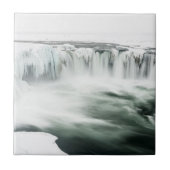 Godafoss Wasserfall, Winter, Island Fliese (Vorderseite)