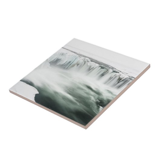 Godafoss Wasserfall, Winter, Island Fliese (Seite)