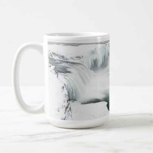 Godafoss Wasserfall, Winter, Island Kaffeetasse (Links)