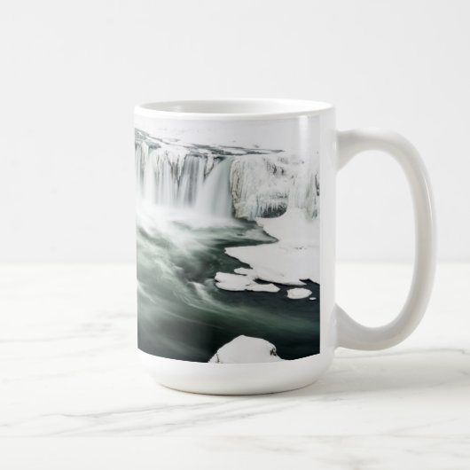 Godafoss Wasserfall, Winter, Island Kaffeetasse (Rechts)