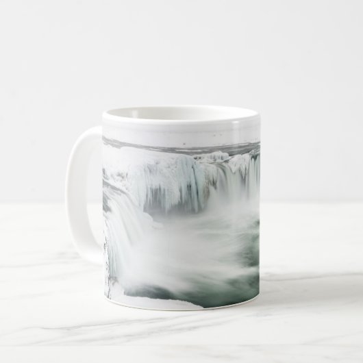 Godafoss Wasserfall, Winter, Island Kaffeetasse (Vorderseite Links)