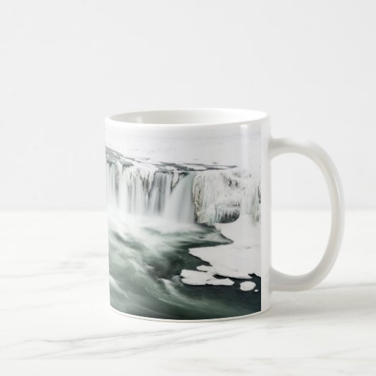 Godafoss Wasserfall, Winter, Island Kaffeetasse (Rechts)