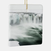 Godafoss Wasserfall, Winter, Island Keramikornament (Rechts)