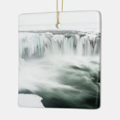 Godafoss Wasserfall, Winter, Island Keramikornament (Links)