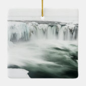 Godafoss Wasserfall, Winter, Island Keramikornament (Rückseite)